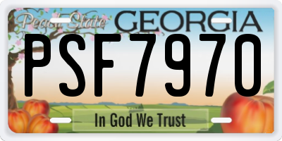 GA license plate PSF7970
