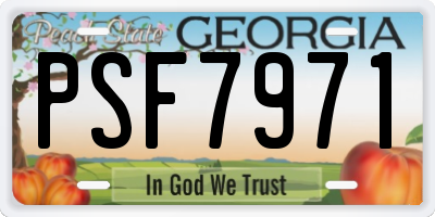 GA license plate PSF7971