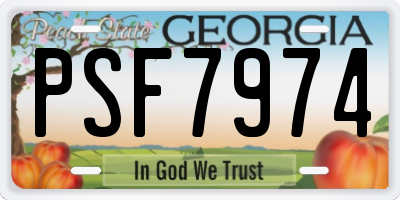 GA license plate PSF7974