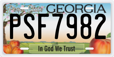 GA license plate PSF7982