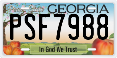 GA license plate PSF7988