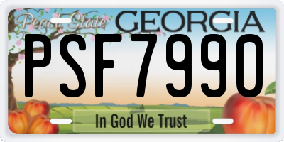 GA license plate PSF7990