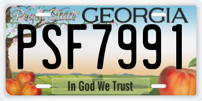 GA license plate PSF7991