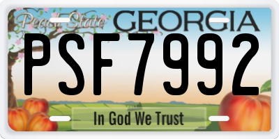 GA license plate PSF7992