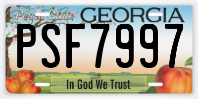 GA license plate PSF7997