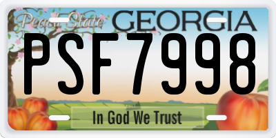 GA license plate PSF7998