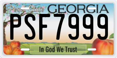 GA license plate PSF7999