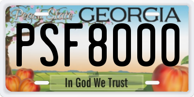 GA license plate PSF8000