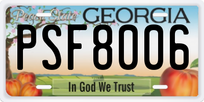 GA license plate PSF8006