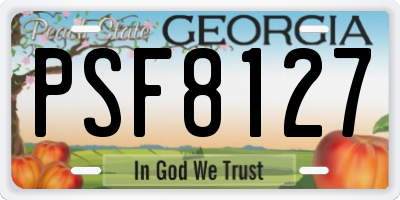GA license plate PSF8127