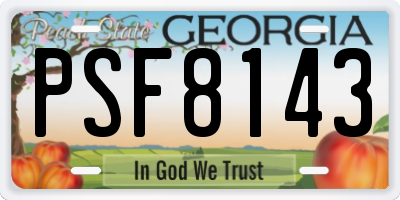 GA license plate PSF8143