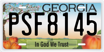 GA license plate PSF8145