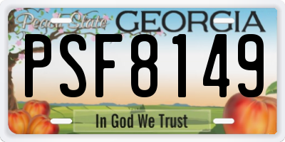 GA license plate PSF8149