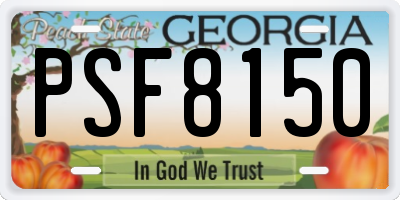 GA license plate PSF8150
