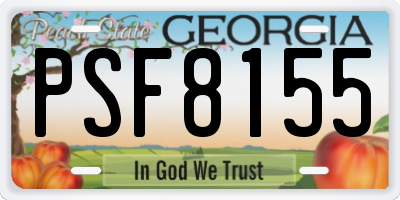 GA license plate PSF8155