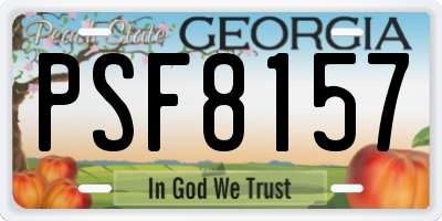 GA license plate PSF8157