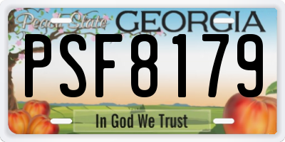 GA license plate PSF8179