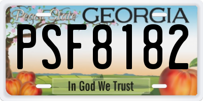 GA license plate PSF8182