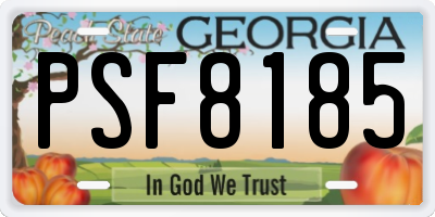 GA license plate PSF8185