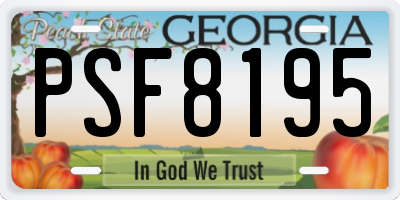 GA license plate PSF8195