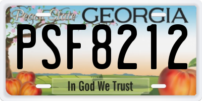 GA license plate PSF8212