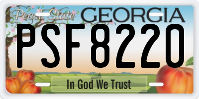 GA license plate PSF8220