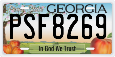 GA license plate PSF8269