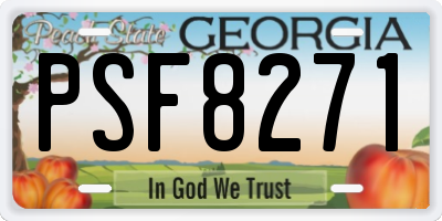 GA license plate PSF8271