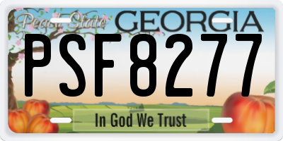 GA license plate PSF8277