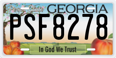 GA license plate PSF8278