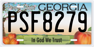 GA license plate PSF8279