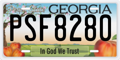 GA license plate PSF8280