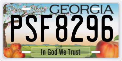 GA license plate PSF8296