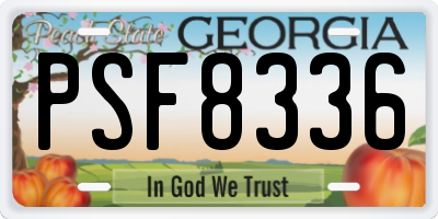 GA license plate PSF8336