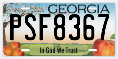 GA license plate PSF8367