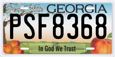GA license plate PSF8368
