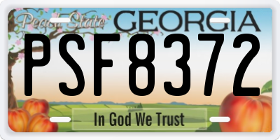 GA license plate PSF8372