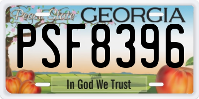 GA license plate PSF8396