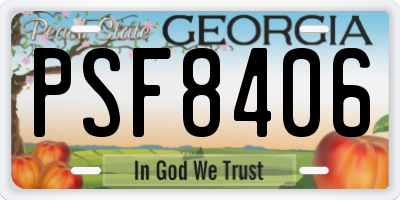 GA license plate PSF8406