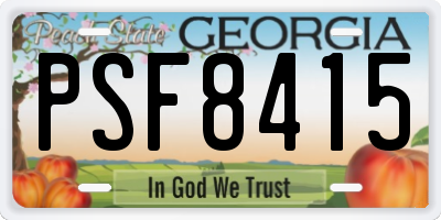 GA license plate PSF8415