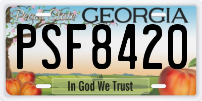 GA license plate PSF8420