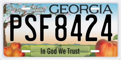 GA license plate PSF8424