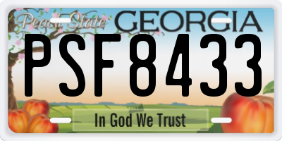GA license plate PSF8433