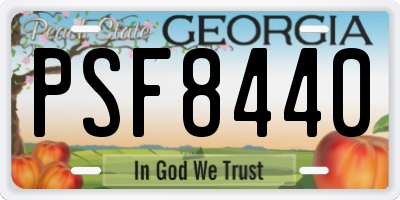 GA license plate PSF8440