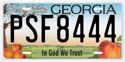 GA license plate PSF8444