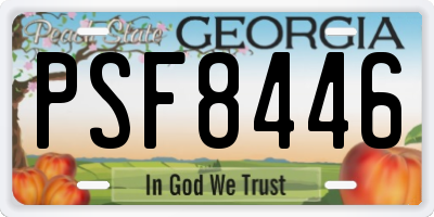 GA license plate PSF8446