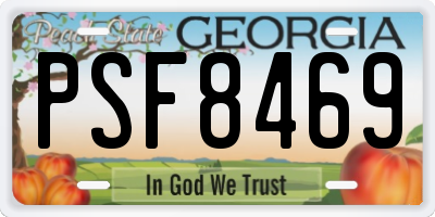 GA license plate PSF8469
