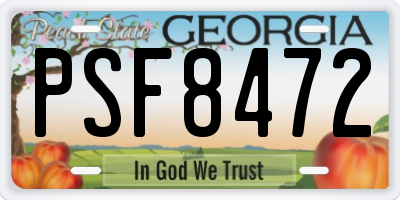 GA license plate PSF8472