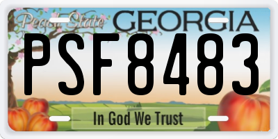 GA license plate PSF8483