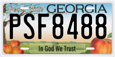 GA license plate PSF8488